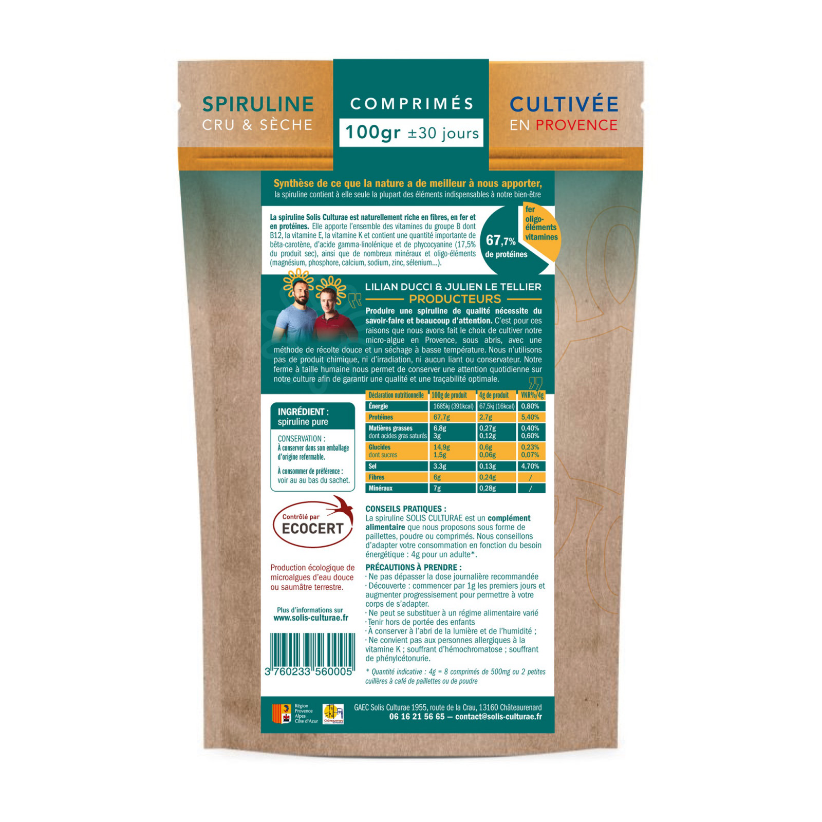 Packaging Solis Culturae 2021 dos 100gr comprimés