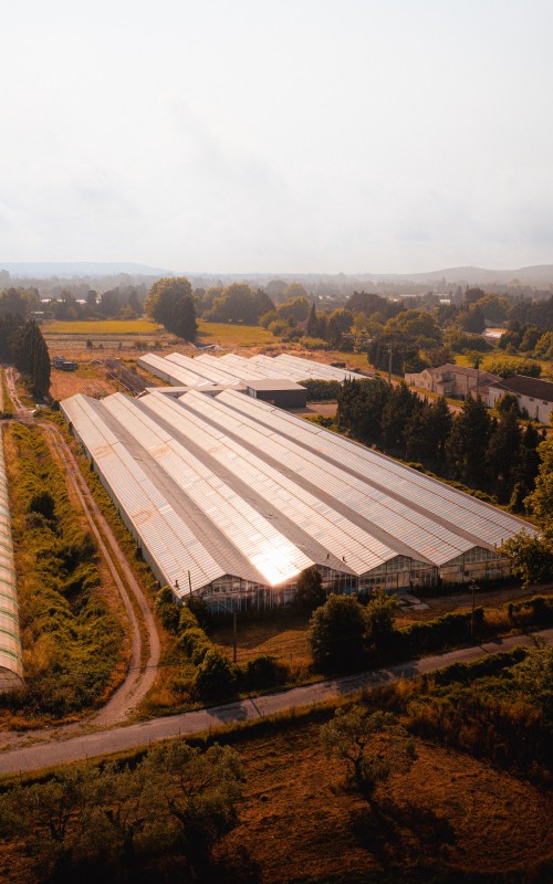 vue drone de la ferme Solis Culturae des Confines — juin 2025