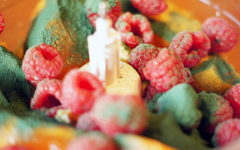 Smoothie x:trema framboise, kaki, orange et spiruline (la recette arrive)