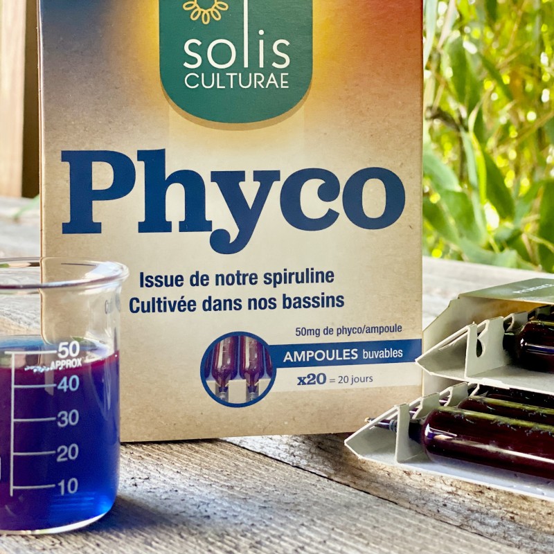 Packaging de la phycocyanine 5g/l Solis Culturae (20 ampoules)