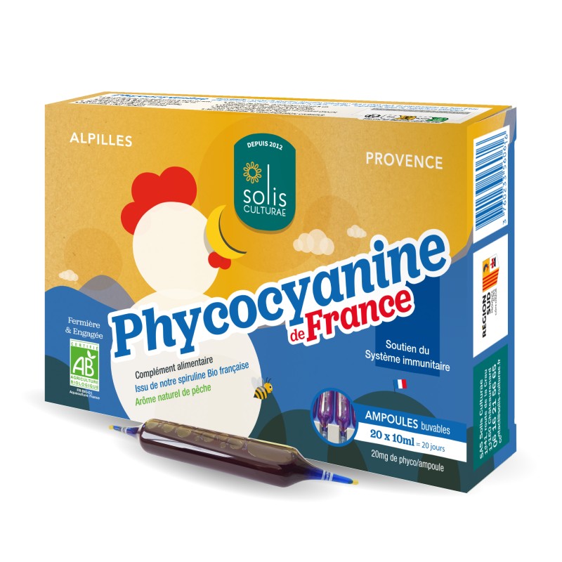 Packshot de notre phyco 2g/l en ampoules Pêche
